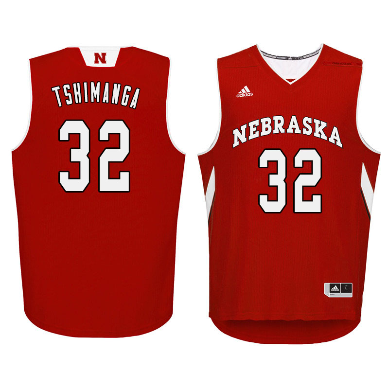 Men Nebraska Cornhuskers #32 Jordy Tshimanga College Basketball Jersyes Sale-Red - Click Image to Close